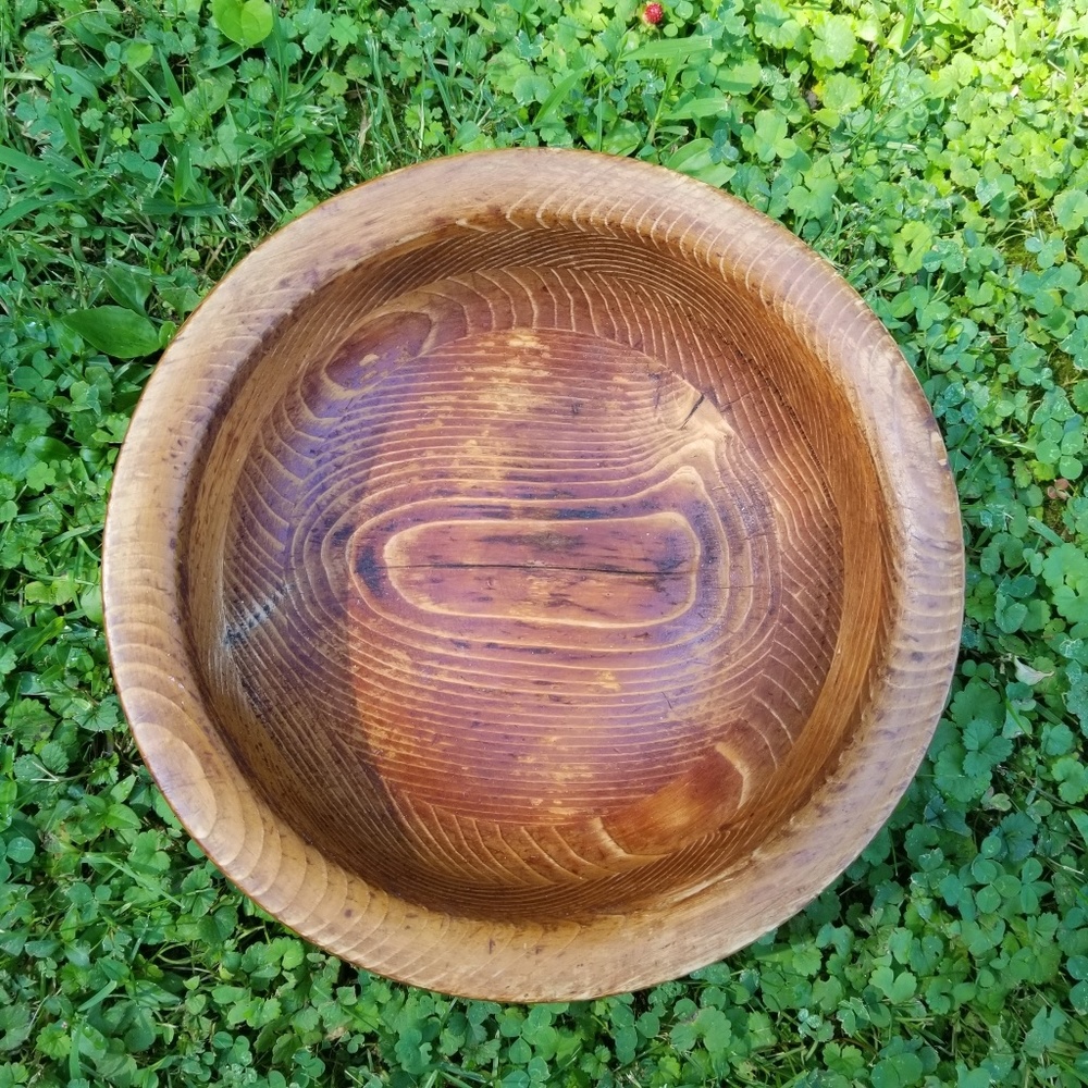 Vintage Wood Decrotive Bowl Handmade 1964